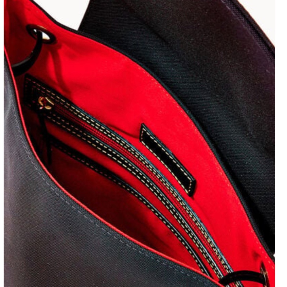 Dooney & Burke Black Nylon Flap Backpack NWT - Picture 11 of 13